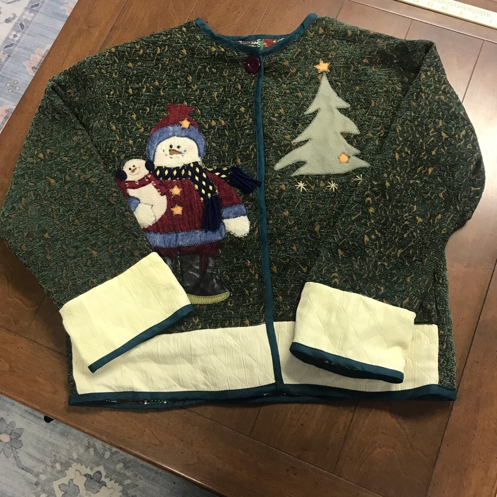 Festive Green and Cream Holiday Jacket‎